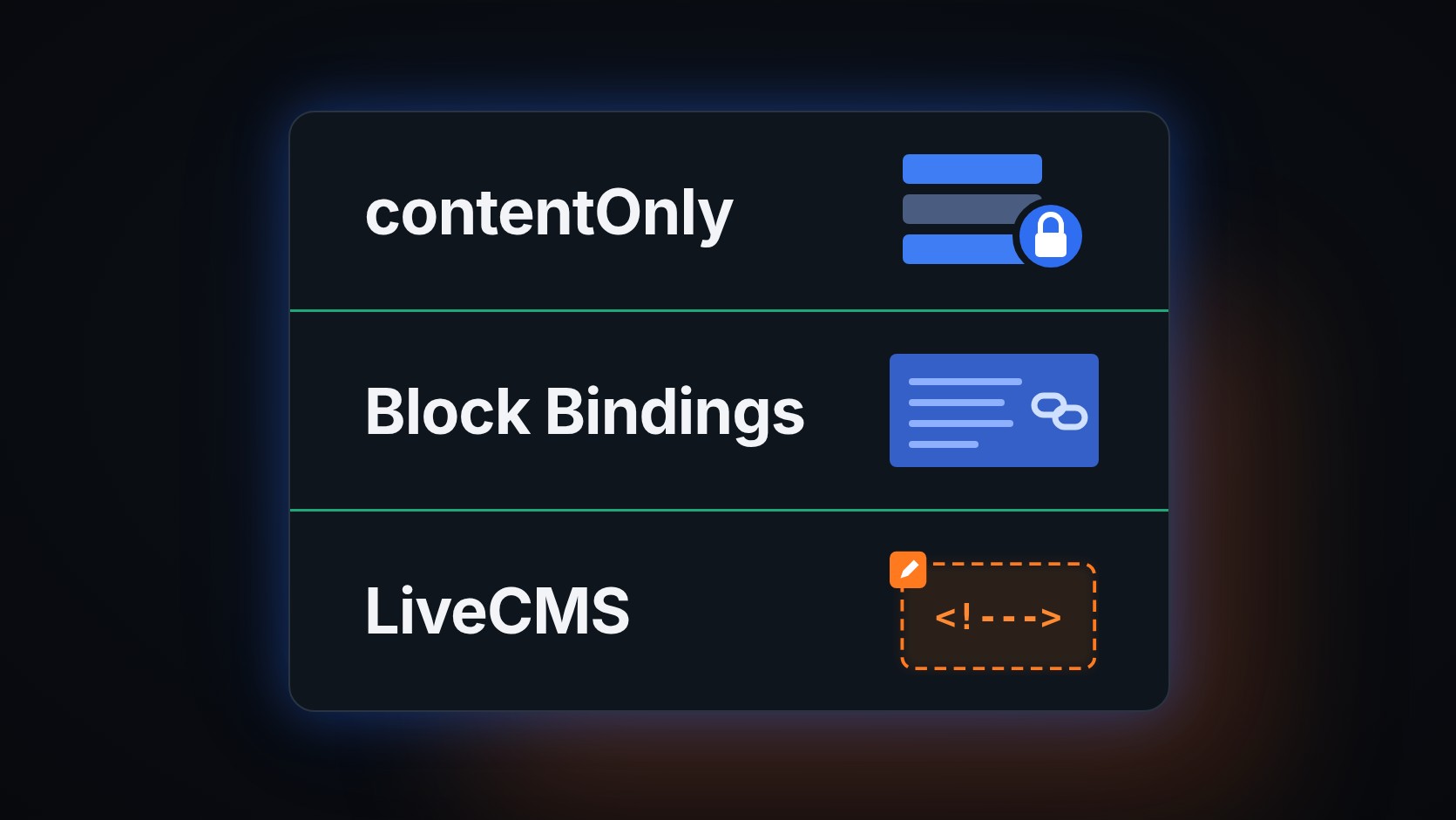 Gutenberg contentOnly and Block Bindings vs LiveCMS: locking and binding blocks compared with LiveCMS editable regions on custom themes